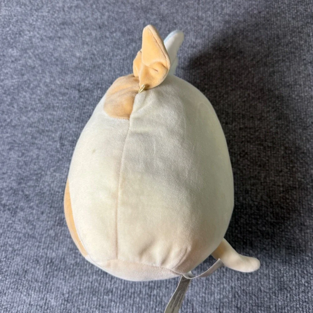 Squishmallows Q042 2019 Beige Brown Dog Plush Toy Blue Bunny Ears Stuffed Animal